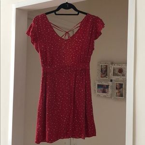 Red polka dot dress